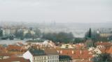 Vltava river and a cloudy Prague