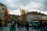 Easter rocks in Prague; Town square is bustling with shops